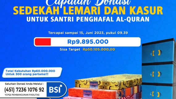 Capaian Donasi Sedekah Lemari & Kasur Santri