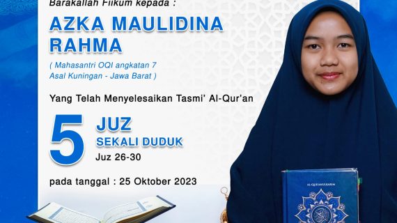 Tasmi Quran 5 Juz : Azka Maulidina Rahma