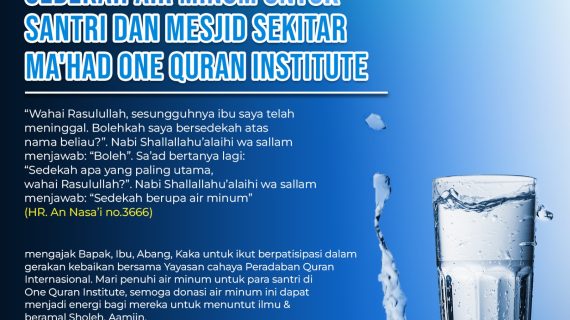Alirkan Pahala Untuk Orang Tercinta Dengan Sedekah Air Minum