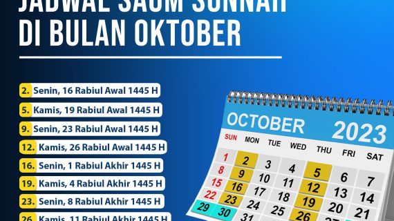 Jadwal Puasa Sunnah dibulan Oktober 2023